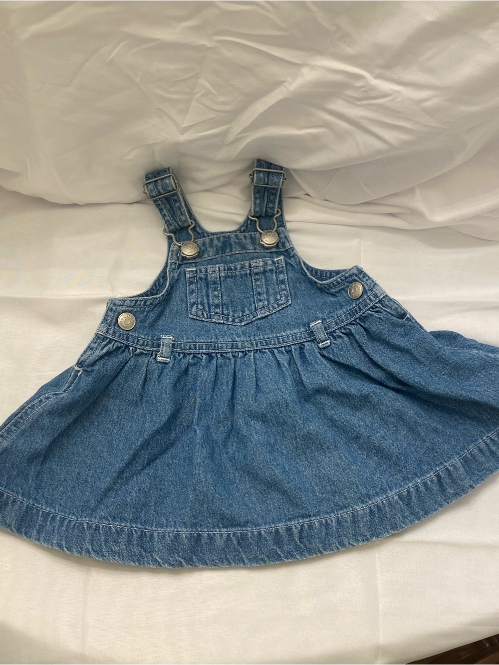 BABY GIRL 100% COTTON DENIM DRESS WITH BUTTONS SIZE 3-6 MONTHS